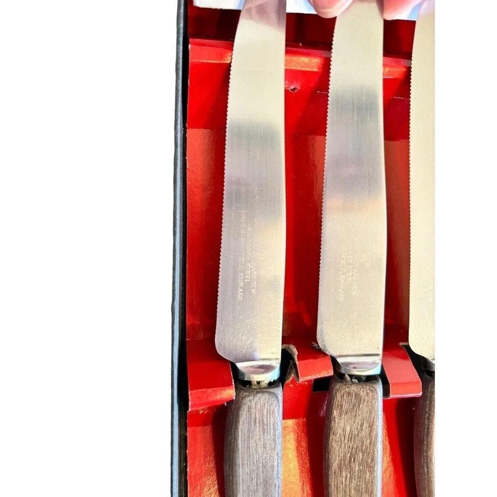6 Vintage Westall Richardson Sheffield England Forever Sharp Steak Knives